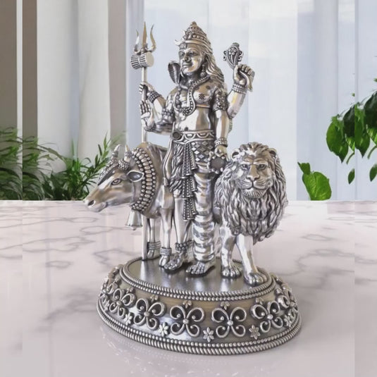 Gauri Shankar Idol – Sterling Silver 925 Hallmark, A Divine Symbol of Unity and Love