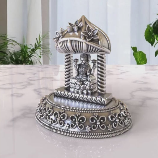 Lakshmi Ji Idol 03 – Sterling Silver 925 Hallmark, Blessings of Wealth