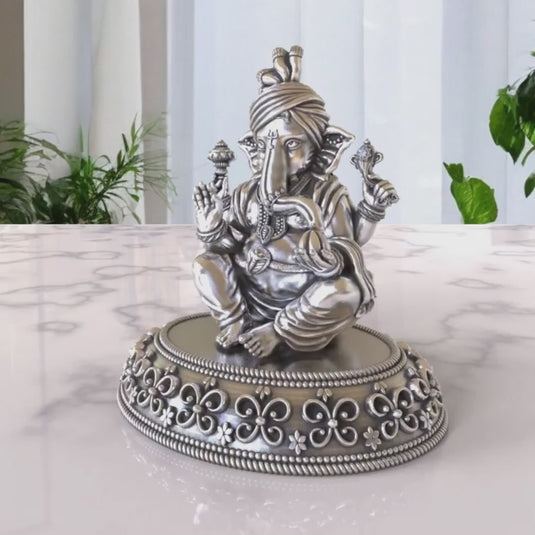 Ganesh Ji Idol 09 – Sterling Silver 925 Hallmark, A Sign of Purity