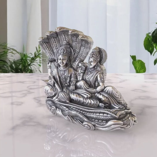 Lakshmi Vishnu Ji Idol – Sterling Silver 925 Hallmark, Peace and Prosperity